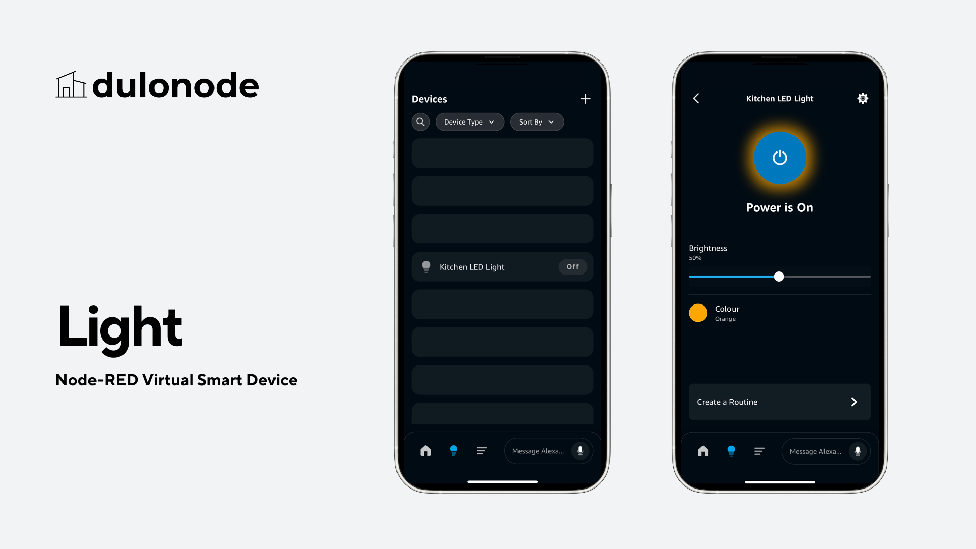 Node-RED Virtual Light device