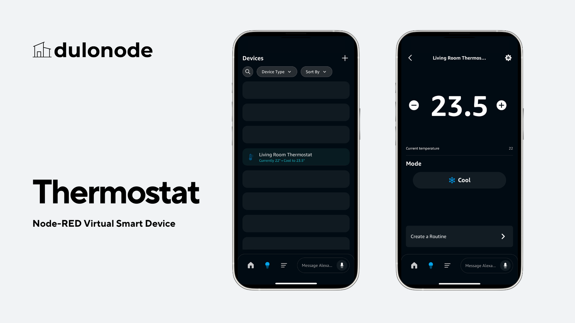 Node-RED Virtual Thermostat device
